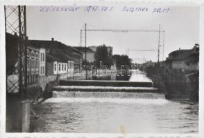 1941 Kolozsvár, a Szamos folyó szabályozása, 5,5×8,5 cm