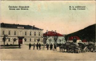 1909 Orsova, M. kir. erdőhivatal / K. ung. Forstamt / forestry office (ázott / wet damage)