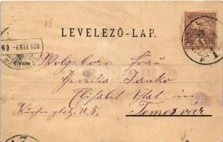 1901 Ada Kaleh, Török sziget Orsova alatt. Hutterer G. kiadása / Turkish island (fa)