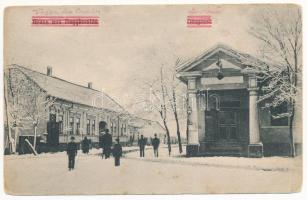 Nagykomlós, Comlosu Mare; Új utca télen. S. Stanciu kiadása / Strada Noua / Neugasse / street in winter (fl)