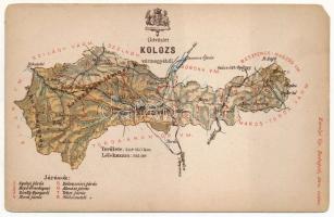 Kolozs vármegye térképe. Kiadja Károlyi Gy. / Map of Cluj county (EM)