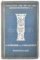 Ludwig Schnorr von Carolsfeld: Porzellan der europäischen Fabriken des 18. Jahrhunderts. Bibliothek für Kunst- und Antiquitätensammler Band 3. Berlin, 1916, Richard Carl Schmidt & Co. Második kiadás. Fekete-fehér fotókkal illusztrálva. Német nyelven. Kiadói egészvászon-kötés, kissé sérült, kopott borítóval, néhány a fűzéstől elváló, egy kijáró lappal.