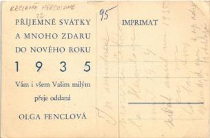 1935 Herkulesfürdő, Baile Herculane; Cseh reklámlap / Czech advertisement card (EB)