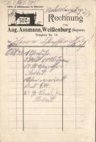 cca 1900 Varrógépgyár reklámos számla kartonpapíron () / Sewing-machines factory invoice