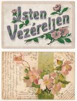 RÓZSA - 18 db régi virágos képeslap / ROSES - 18 pre-1945 motive postcards