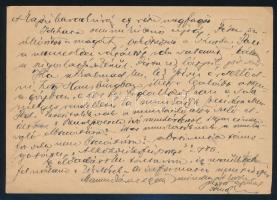 134 Pándy Kálmán (1868-1945) orvos, ideggyógyász, elmeorvos.autográf levele