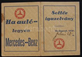 1930 Angolparki sofförigazolvány 4 lóerős autó vezetéséről / Amusement park driving licence