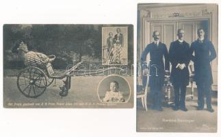 2 db régi képeslap: skandináv és holland uralkodók / 2 pre-1945 postcards: Nordens Konungar, Z.H. Prins Pakoe Alam VII aan H.K.H. Prinses Juliana - Scandinavian and Dutch royalties