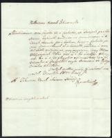 1844 Nagykároly, Edély Gyene Károly (1805-1878) országgyűlési képviselő, polgármester autográf levele