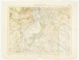 cca 1910 Budapest és Nagytétény térképe hajtva, 63x48 cm