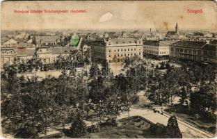 1910 Szeged, Belváros látképe a Széchenyi térrel. Grünwald Herman kiadása (EB)