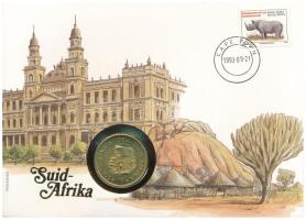 Dél-Afrika 1964. 1c sárgaréz Jan van Riebeeck felbélyegzett borítékban, bélyegzéssel T:UNC South Africa 1964. 1 Cent brass Jan van Riebeeck in envelope with stamp, cancellation C:UNC  Krause KM#57