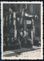 cca 1940 Katonai díszszemle, ünnepség páholya József főherceggel, 8,5×6,5 cm
