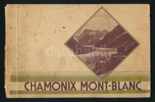cca 1930-1940 Chamonix Mont-Blanc. Georges Tairraz Photographe. Paris, Lévy et Neurdein, 10 t. Kiadói papírkötés, foltos, szakadt borítóval, a könyvtest elvált a füzettől, bejegyzéssel, az elülső szennylap foltos.