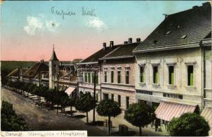 1912 Daruvár, Daruwar; Glavna ulica / Hauptgasse / Fő utca, Ungar, Borso üzlete. F. Cimic kiadása / main street, shops (EB)