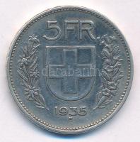 Svájc 1935B 5Fr Ag T:VF Switzerland 1935B 5 Francs Ag C:VF  Krause KM#402