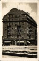 1936 Temesvár, Timisoara; Pension-Central / Bánáti bankegyesület, Központi szálló, üzletek / bank, hotel, shops. Arta photo (EK)