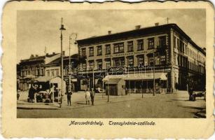 1922 Marosvásárhely, Targu Mures; Transylvánia szálloda és kávéház, piac. Márványi kiadása / hotel and café, market (kis szakadás / small tear)