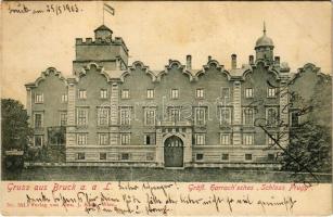 1903 Lajtabruck, Bruck an der Leitha; Gräfl. Harrachsches Schloss Prugg / Harrach (Prugg) kastély. Verlag v. Alex. J. Klein Nr. 581. / castle (fa)