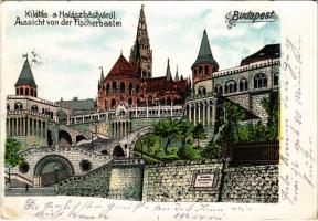 1905 Budapest I. Kilátás a Halászbástyáról, litho (EK)