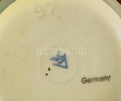 Hummel Goebel figura, kisfiú trombitával, kézzel festett fajansz, jelzett, hibátlan, m: 13 cm