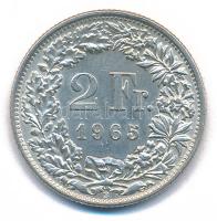 Svájc 1965. 2Fr Ag T:XF Switzerland 1965. 2 Francs Ag C:XF Krause KM#21