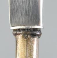 Ezüst (Ag) nyelű gyümölcsös készlet, 6 személyes, sérült dobozban, jelzett, h: 15,5-17 cm