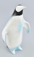 Hollóházi porcelán pingvin, kézzel festett, jelzett, hibátlan m: 17 cm