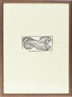 Perei Zoltán (1913-1992): Tengeri csikó. Linómetszet, merített papír, jelzett, művészpéldány EA V/XV...