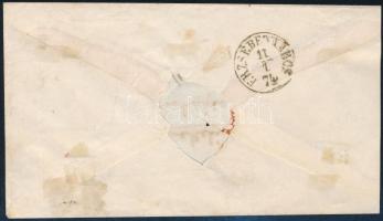 1874 Réznyomat 15kr ajánlott, sérült borítékon "NAGY ENYED" - Erzsébetváros (damaged cover...