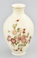 Zsolnay virágmintás porcelán, váza, jelzett, hibátlan, m: 15 cm