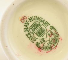 Zsolnay virágmintás porcelán, váza, jelzett, hibátlan, m: 15 cm