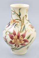 Zsolnay virágmintás porcelán, váza, jelzett, hibátlan, m: 18 cm