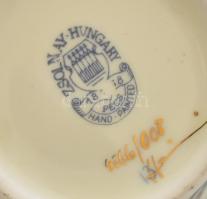 Zsolnay virágmintás porcelán, váza, jelzett, hibátlan, m: 18 cm