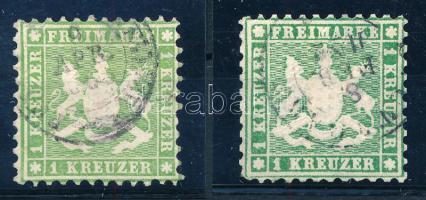 1863 Mi 25 a + b (Mi EUR 137,-) Mi 25 b Heinrich BPP vizsgálójellel