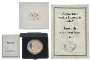 Lapis András (1942-) 1994. "Kossuth Lajos halálának 100. évfordulója emlékére" kétoldalas,...