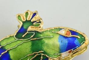 Zománcdíszes nagyító.
Aranyozott tűzzománc díszítésű asztali nagyító, cloisonne technikával megform...