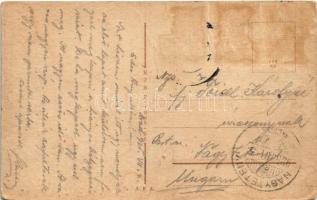 1925 Arad, Bulevardul Regina Maria / utca / street (gyűrődések / creases)