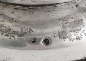 Ezüst (Ag) Art Deco talpas kínálótál, jelzett, d: 28 cm, m: 14,5 cm, nettó: 478 g