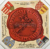 1916 Monarchia-kori koronázási emléktárgy. A magyar királyi korona öntött üveg modellje, benne a kor...