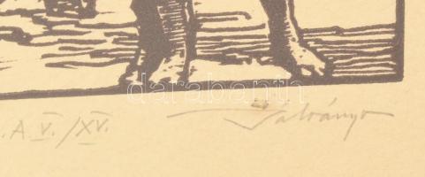 Bálványos Huba (1938-2011). Ad astra XIV., Niké. Linometszet, merített papír, jelzett, művészpéldány...