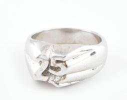 Ezüst (Ag) 25. évfordulós (párttagsági?) emlék gyűrű, jelzett, 8 g, m: 61