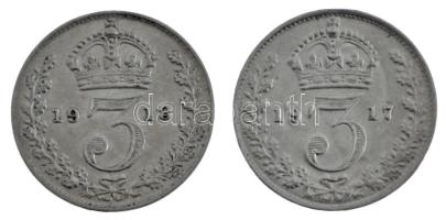 Nagy-Britannia 1917-1918. 3p Ag (2x) T:1-
Great Britain 1917-1918. 3 Pence Ag (2x) C:AU