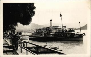 Orsova, Dunai kikötő, gőzhajó / Danube port, steamship. photo