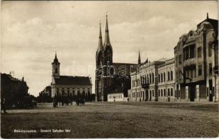 1929 Békéscsaba, Szent István tér, templomok, Elekes Gyula üzlete