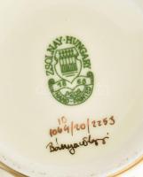 Zsolnay virágmintás áttört kaspó, jelzett, hibátlan, m: 10 cm