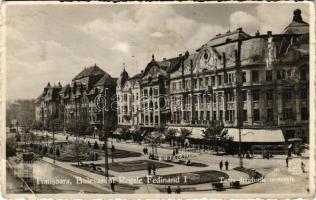 1940 Temesvár, Timisoara; Bulevardul Regele Ferdinand I. / utca, "Bengali Capitol" reklám, üzletek / street, shops (EB)