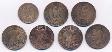 Franciaország 1854BB 5c bronz + 1854-1913. 10c bronz (6xklf) T:3
France 1854BB 5 Centimes bronze + ...
