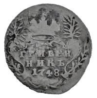 Orosz Birodalom 1748. 10k (Grivennik) Ag "Erzsébet" (2,15g) T:F karc
Russian Empire 1748....