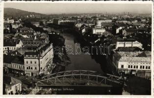 Nagyvárad, Oradea; Malul Crisului / Körös-parti rész, híd, zsinagóga, Havas és Grünfeld, Desideriu Friedmann üzlete, étterem és söröző / Cris riverside, bridge, synagogue, shops, restaurant and beer hall, inn. photo